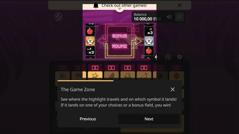 Lion Zama Fruits Bonus Spins - Scatter zīmju savākšana un speciālā režīma aktivizēšana