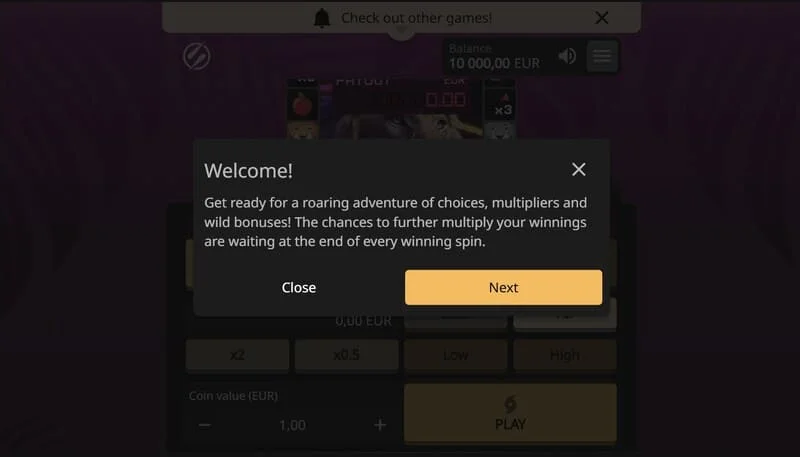 Lion Zama Fruits Bonus Spins - aktīva sesija ar klasiskām augļu zīmēm un 777