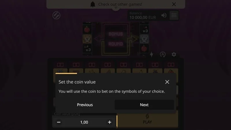 Lion Zama Fruits Bonus Spins - sērijas firmas režīma Bonus Spins palaišana